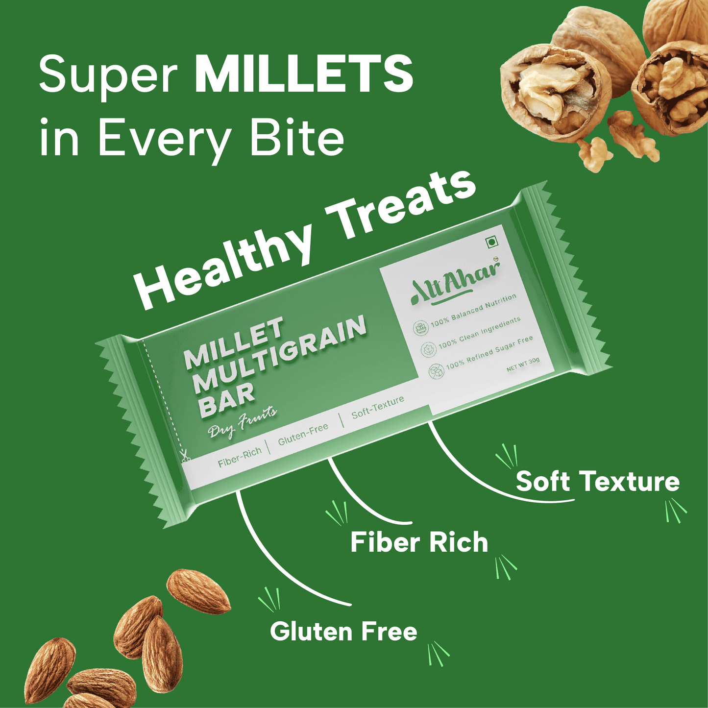 Millet Multigrain Bar Dry Fruits (Pack of 6)