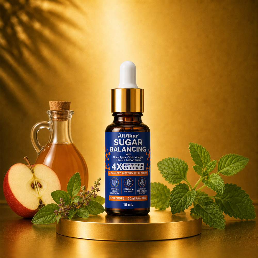 AltAhar Sugar Balancing Drops | Nano Apple Cider Vinegar + Tulsi + Lemon Balm | Advanced Metabolic Support